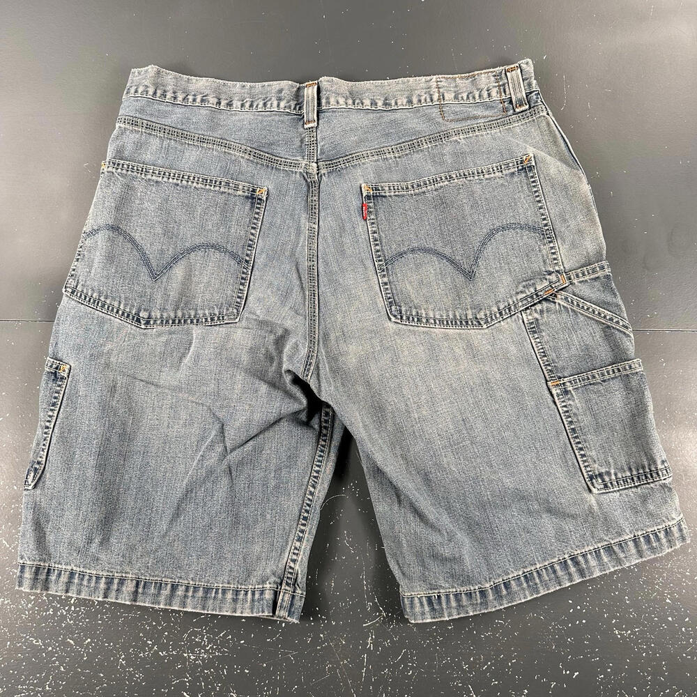 VTG Levis Carpenter Jean Shorts Mens 38 All Cotton Long Relaxed Baggy Y2K - Picture 5 of 5